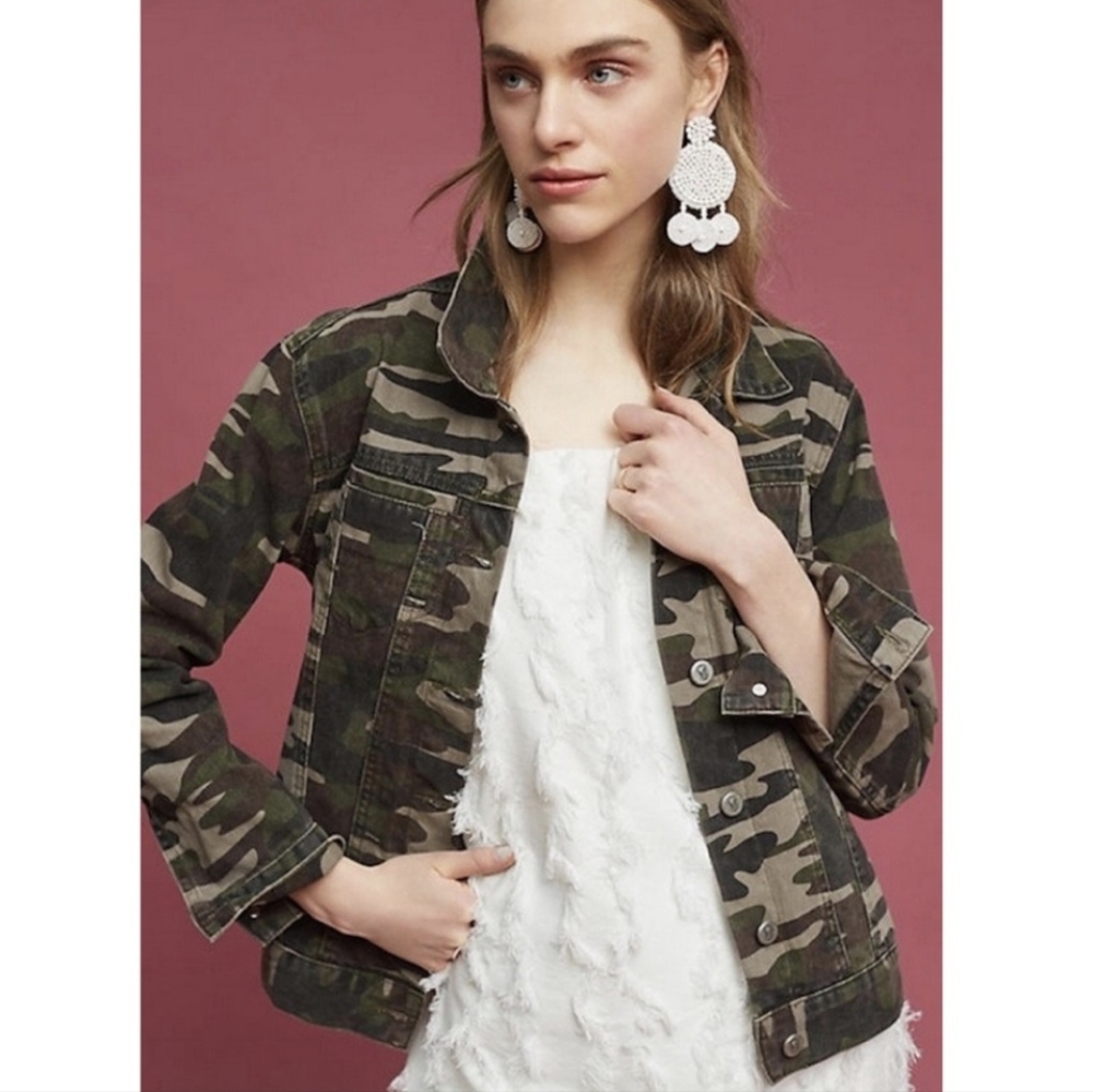 Anthropologie Pilcro camo denim jacket